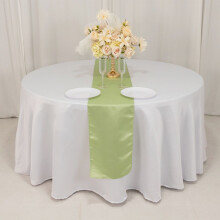 Sage Green Lamour Satin Table Runner 12 x 108 in