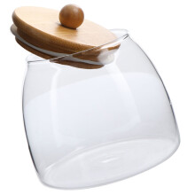 Glass Food Storage Jar with Bamboo Lid, 350ml