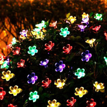 Solar Flower String Lights, 50 LED, 23ft, Waterproof