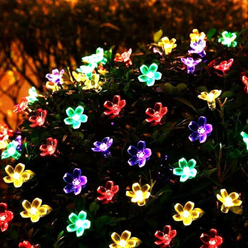 Solar Flower String Lights, 50 LED, 23ft, Waterproof