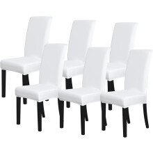 Stretch Dining Chair Covers Set of 6 – White, Machine