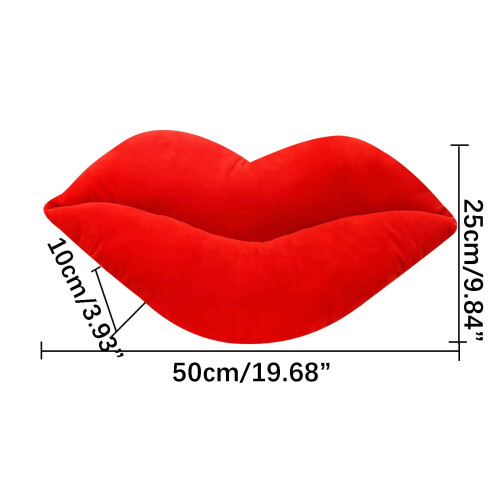 Red Lips Velvet Throw Pillow – Soft Decorative Cushion 2