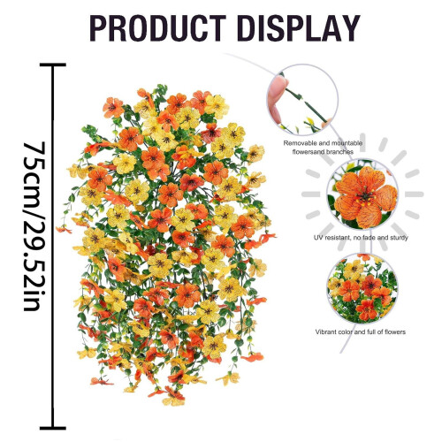 Artificial Hanging Mums Outdoor Fall Decor 2-Pack 2
