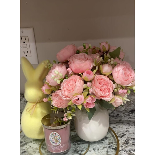Light Pink Artificial Peonies – 4 Bundles, 12.6" Tall 1