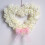 White Heart Rose Wreath Artificial Floral Decoration 3