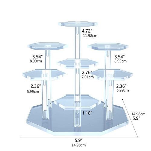 Acrylic Display Risers Hexagonal Set 5-Piece 1