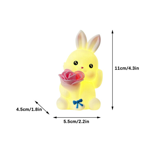 Easter Bunny Enamel Night Light Warm Yellow Glow 1pc 2