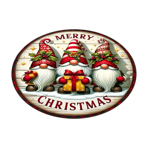 Christmas Round Carpet 40cm Polyester Holiday Mat 1