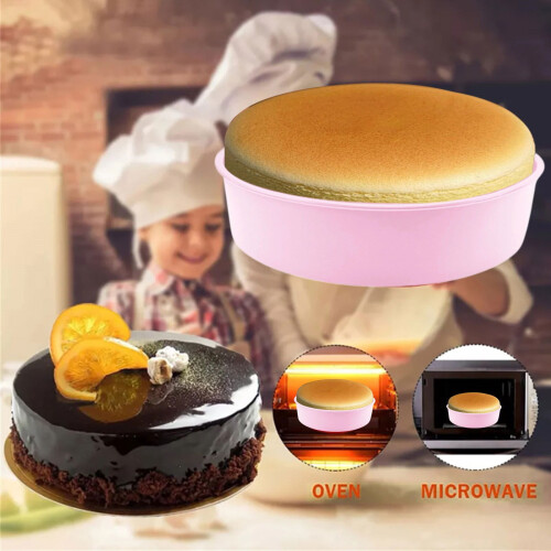 8-inch Pink Silicone Cake Mold Round Baking Pan 1