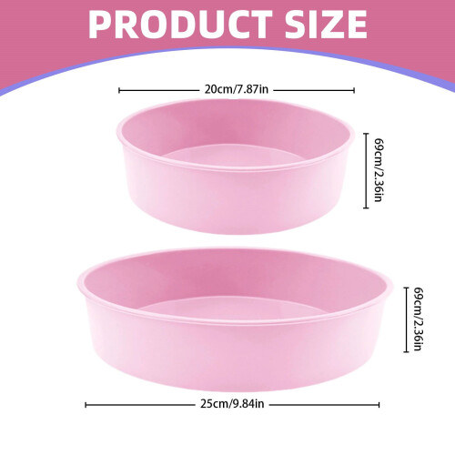 8-inch Pink Silicone Cake Mold Round Baking Pan 2