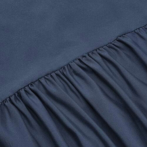 Ruffled Bed Skirt Queen 16" Drop Navy Polyester 2