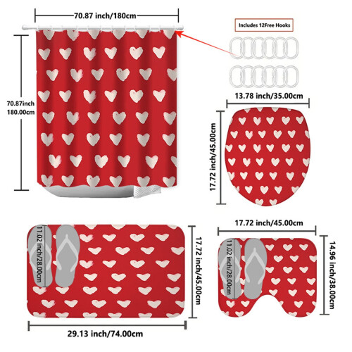 YingYouFu Valentine's Day 4-Piece Bathroom Set 2