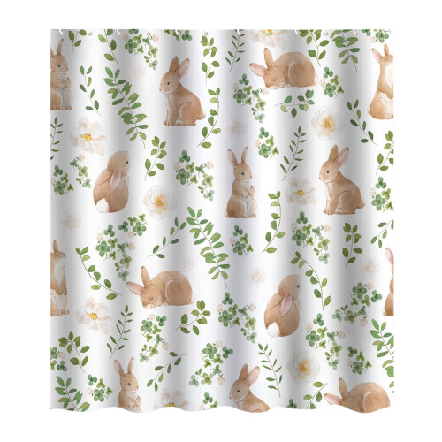 Easter Bunny Shower Curtain 120x180 cm Polyester with 12 1