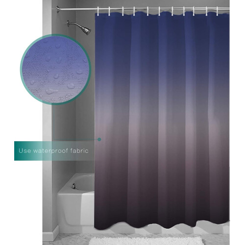 Purple Grey Gradient Shower Curtain 72x72 in Polyester 1