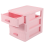 Pink Plastic Drawer Storage Box with 3 Compartments 3