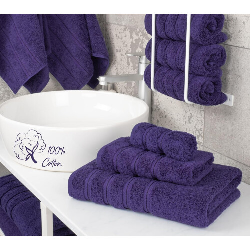 Ensemble de 3 serviettes en coton turc 600 g/m² 2