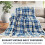 Navy Blue Plaid Sherpa Throw Blanket 60" x 80" 3