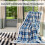 Navy Blue Plaid Sherpa Throw Blanket 60" x 80" 5