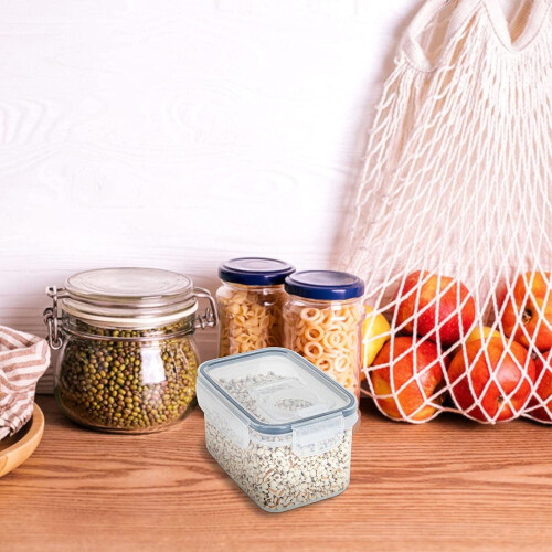 Clear Airtight Plastic Storage Jars Set – 5 Sizes 1