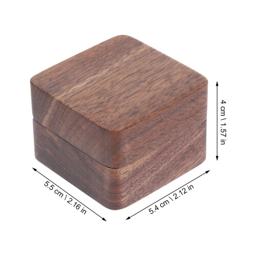 Wood Ring Storage Box with Cushioned Interior 1