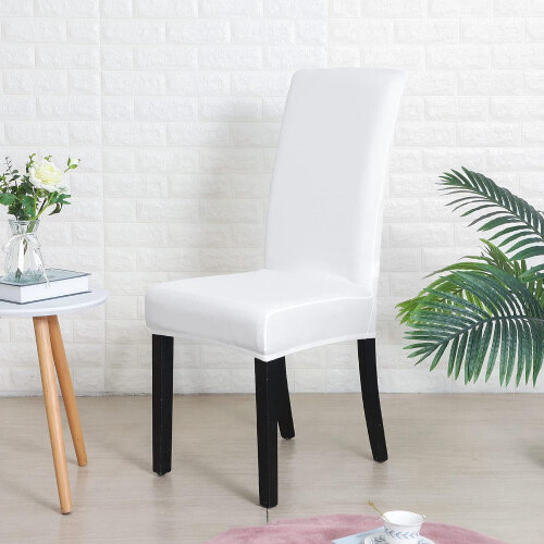 Stretch Dining Chair Covers Set of 6 – White, Machine 1
