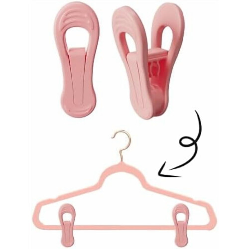 Rosa Kleiderbügelclips für Kunststoffkleiderbügel – 50er-Packung 2