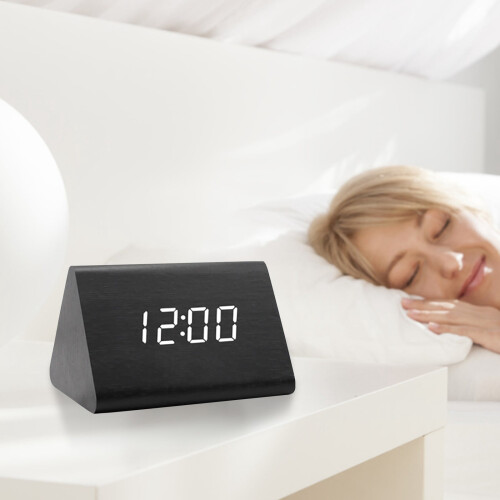 Wooden LED Digital Alarm Clock with Voice Control 1