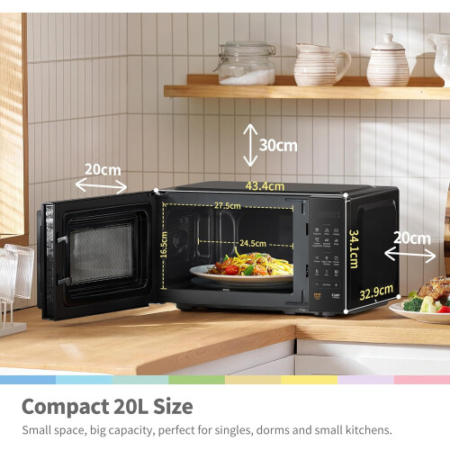 COMFEE' 20L Digital Microwave Oven, 700W Compact Countertop Microwave with Inverter 1