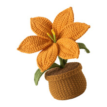Gehäkelte Lilien im Topf-Ornament, handgefertigte-1
