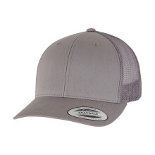(One Size, Steel Grey) Yupoong Flexfit Retro Snapback Trucker Cap