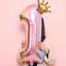 Pink 32-inch Number Balloon Aluminium Film
