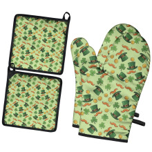 Ofenhandschuh- und Topflappen-Set, 2-teilig, hitzebeständig bis 200 C