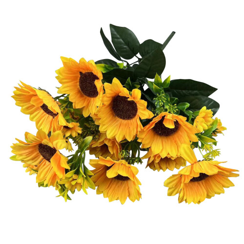 Artificial Sunflower Bouquet – Silk Yellow Flowers,