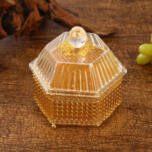 Metal Cookie Jar with Acrylic Lid – Gold Finish, 15 cm