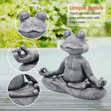Meditating Frog Statue Resin Decor 1pc