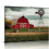 Farmhouse Barn Canvas Art – Black Red Windmill, Rustic 1