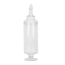 Clear Glass Storage Jar with Lid 13.8 x 3.9 x 3.9 in