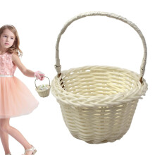 Mini Woven Flower Basket 8 x 5 cm White Plastic Wedding