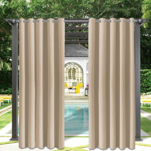 Utendørs mørkleggingsgardin – polyester, malje, 1 panel