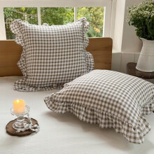 King Gingham Pillow Shams 20x36 in, Set of 2, Pre-Washed