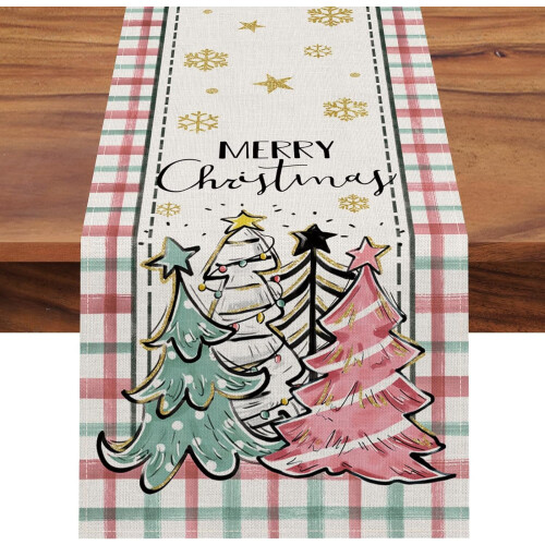 Christmas Table Runner 13 x 72 in Cotton Linen