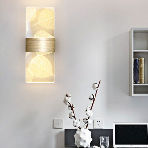 Acrylic Wall Light Gold 27x10cm Warm LED Sconce