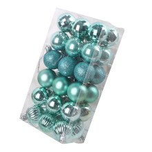36pcs Ice Blue Christmas Tree Balls, 4cm Plastic Ornaments