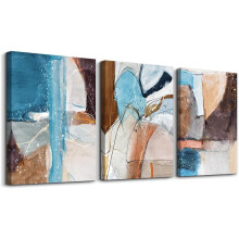 3-Piece Framed Canvas Wall Art 12x16in Abstract Print