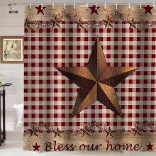 Vintage Western Star Shower Curtain 72x72 in