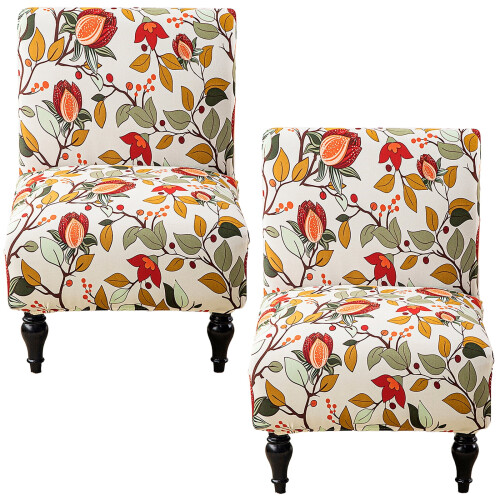 2 Pack Armless Chair Covers - Stretchy Polyester Slipcovers