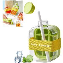 2-in-1 Ice Cube Bottle 500ml Green