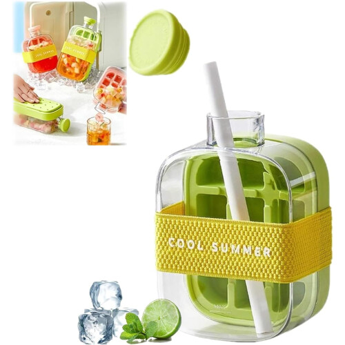 2-in-1 Ice Cube Bottle 500ml Green