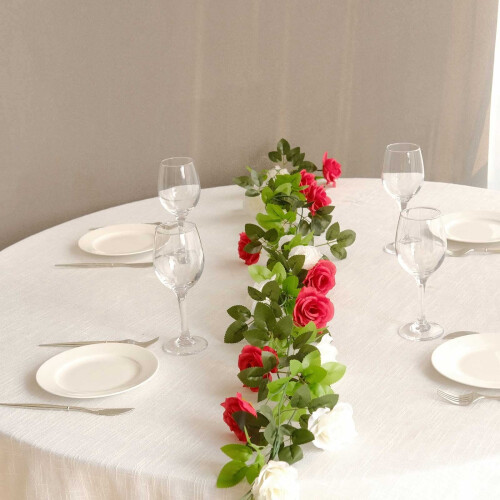 Silk Rose Flower Garland 7 ft x 2 2