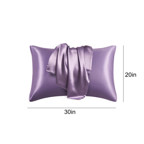 Conjunto de fronhas de cetim tamanho Queen (20x30 polegadas) - 2 peças 1